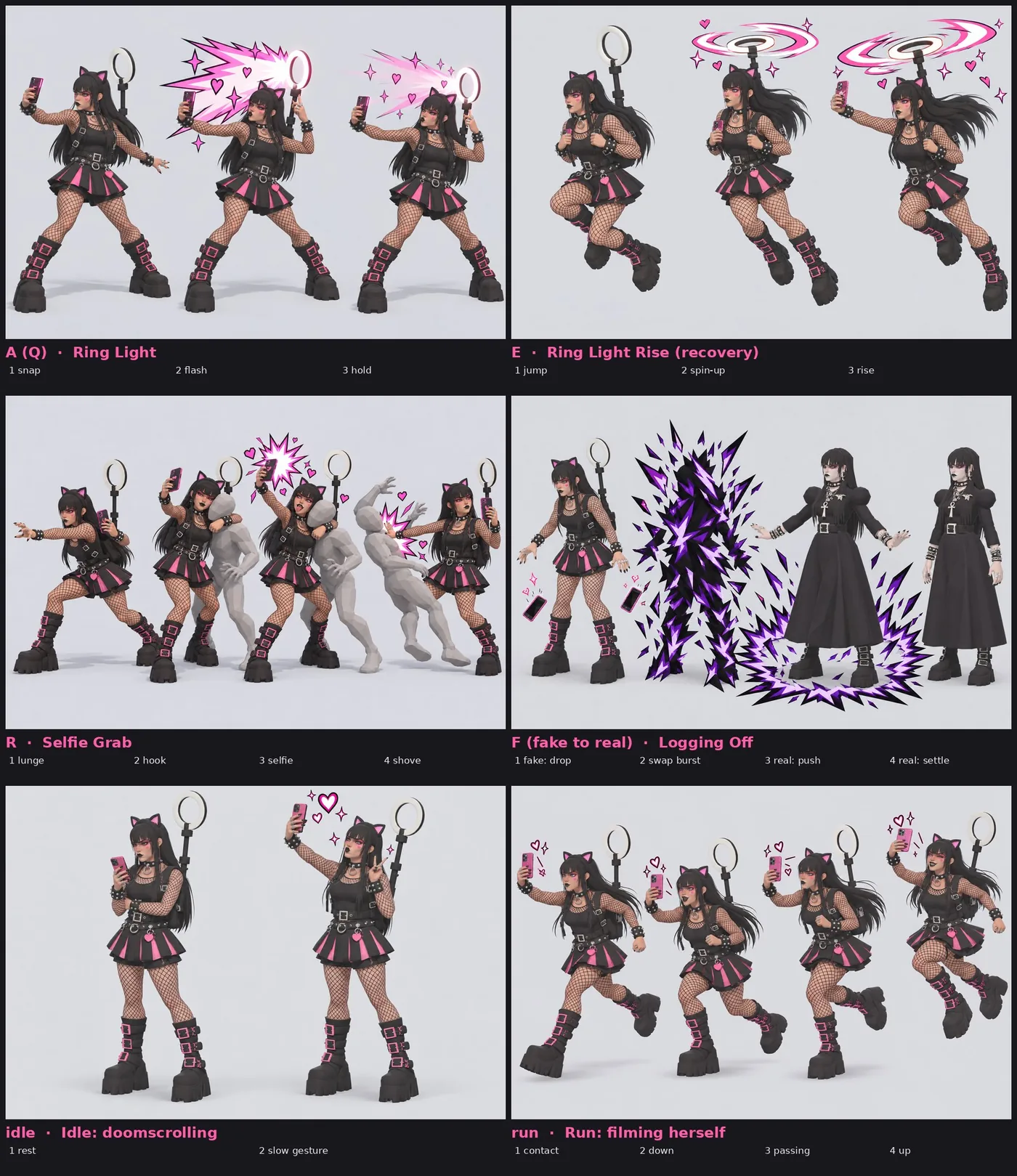 Pose sheets for the fake form's specials